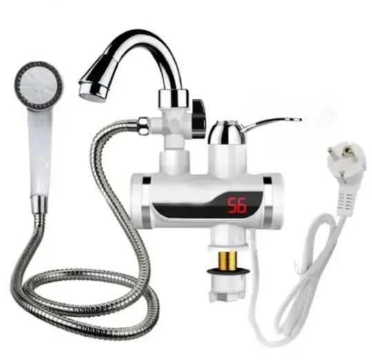 Electric Instant Hot Water Tap with Hand Shower – Fast Heating Faucet for Kitchen & Bathroom Energy Efficient & Convenient Hot Water Solution